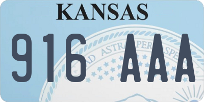 KS license plate 916AAA