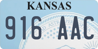 KS license plate 916AAC