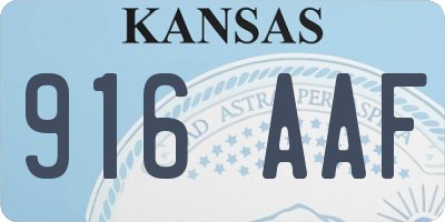 KS license plate 916AAF