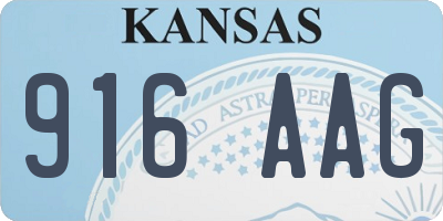KS license plate 916AAG