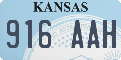 KS license plate 916AAH