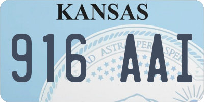 KS license plate 916AAI