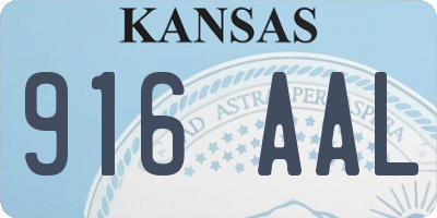 KS license plate 916AAL