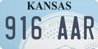 KS license plate 916AAR