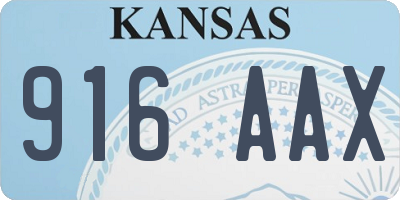 KS license plate 916AAX