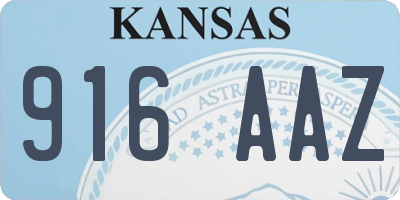 KS license plate 916AAZ