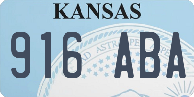 KS license plate 916ABA