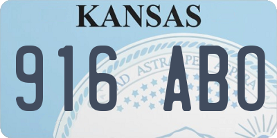 KS license plate 916ABO