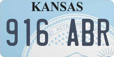 KS license plate 916ABR