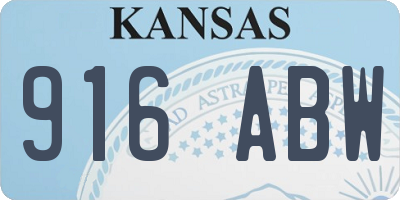KS license plate 916ABW