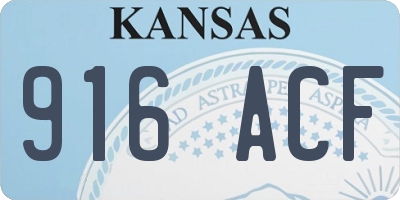 KS license plate 916ACF