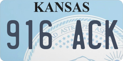 KS license plate 916ACK