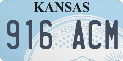 KS license plate 916ACM