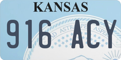 KS license plate 916ACY