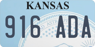 KS license plate 916ADA