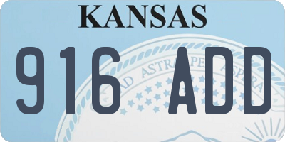 KS license plate 916ADD