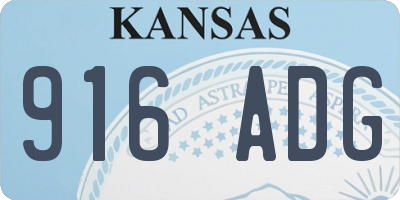 KS license plate 916ADG