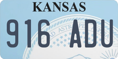 KS license plate 916ADU