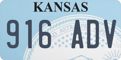 KS license plate 916ADV