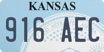 KS license plate 916AEC