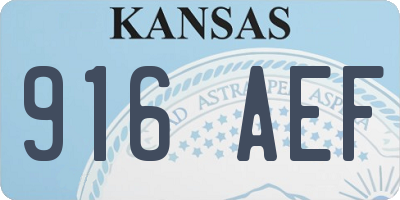 KS license plate 916AEF