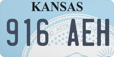 KS license plate 916AEH