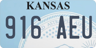 KS license plate 916AEU