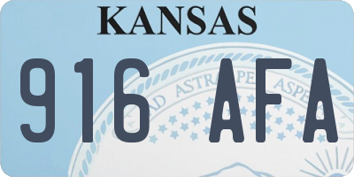 KS license plate 916AFA