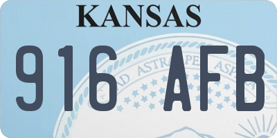 KS license plate 916AFB