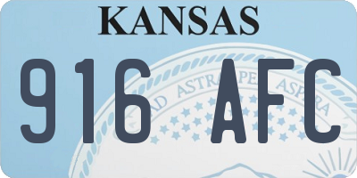 KS license plate 916AFC