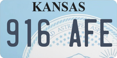 KS license plate 916AFE