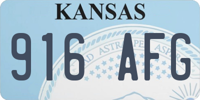 KS license plate 916AFG
