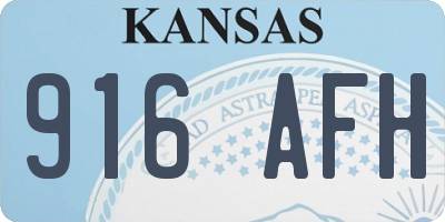 KS license plate 916AFH