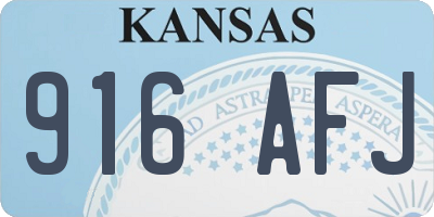 KS license plate 916AFJ