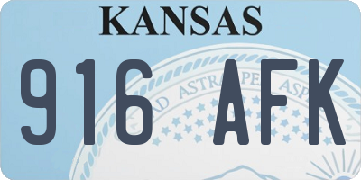 KS license plate 916AFK