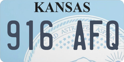 KS license plate 916AFQ