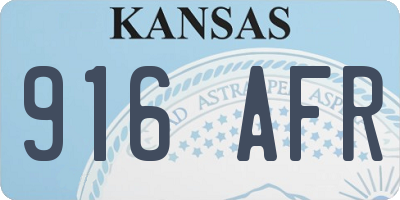 KS license plate 916AFR