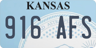 KS license plate 916AFS