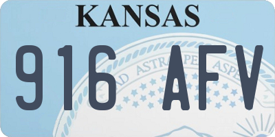 KS license plate 916AFV