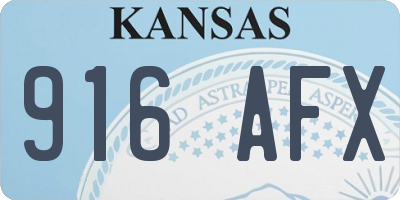 KS license plate 916AFX