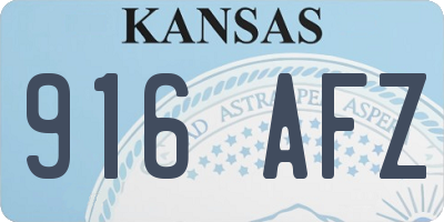 KS license plate 916AFZ
