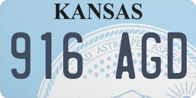 KS license plate 916AGD