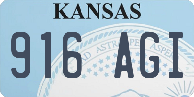 KS license plate 916AGI