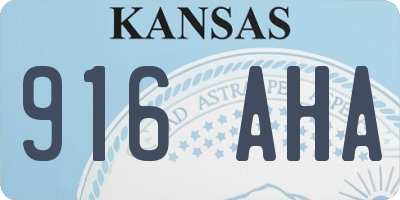 KS license plate 916AHA