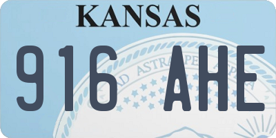 KS license plate 916AHE