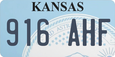 KS license plate 916AHF
