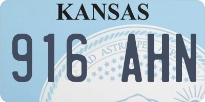 KS license plate 916AHN