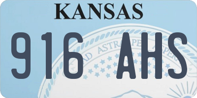 KS license plate 916AHS