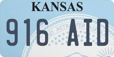 KS license plate 916AID