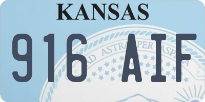 KS license plate 916AIF